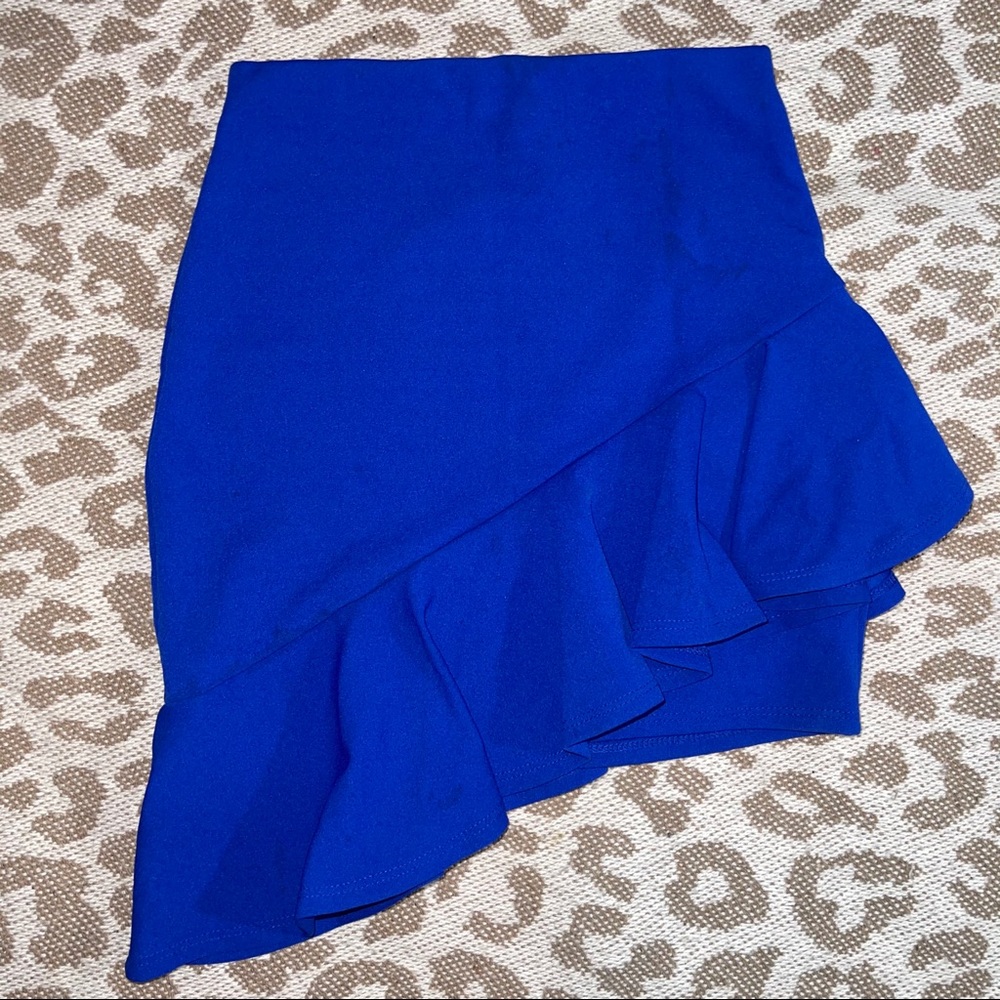 Fashion Nova Asymmetrical Blue Skirt